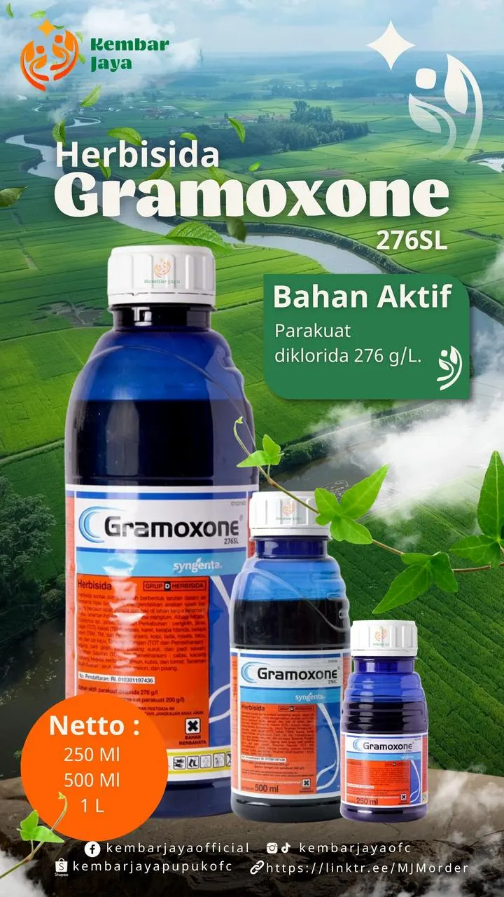 Kemasan Gramoxone 276 SL, Parakuat diklorida 276 g/l