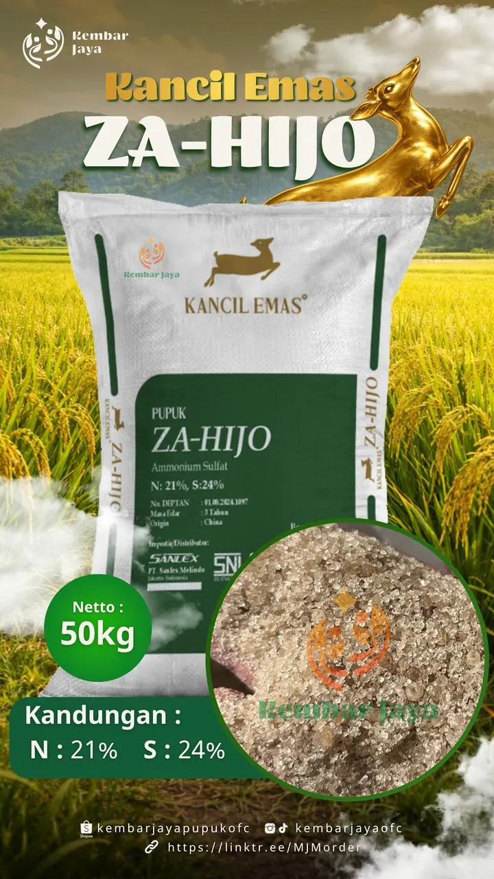 Kemasan Kancil Emas ZA-HIJO, Nitrogen 21%, Sulfur 24%