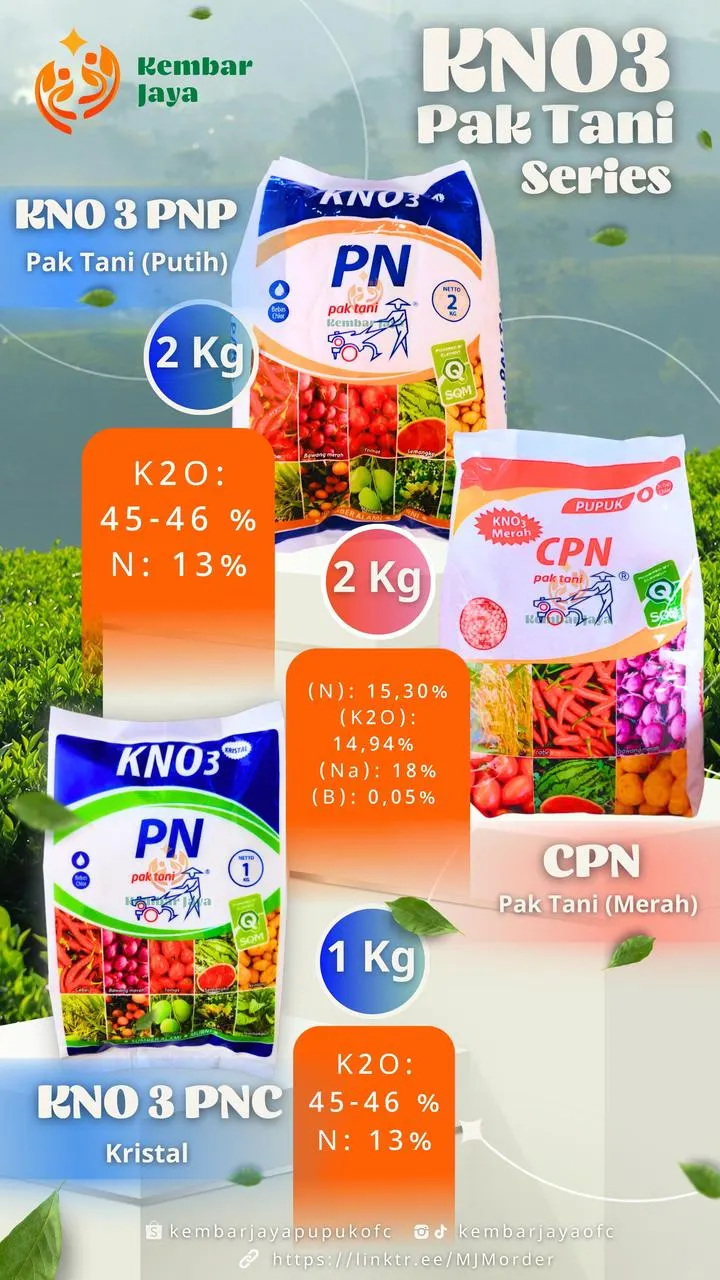 Kemasan KNO3 Pak Tani (Putih), K2O 45-46%