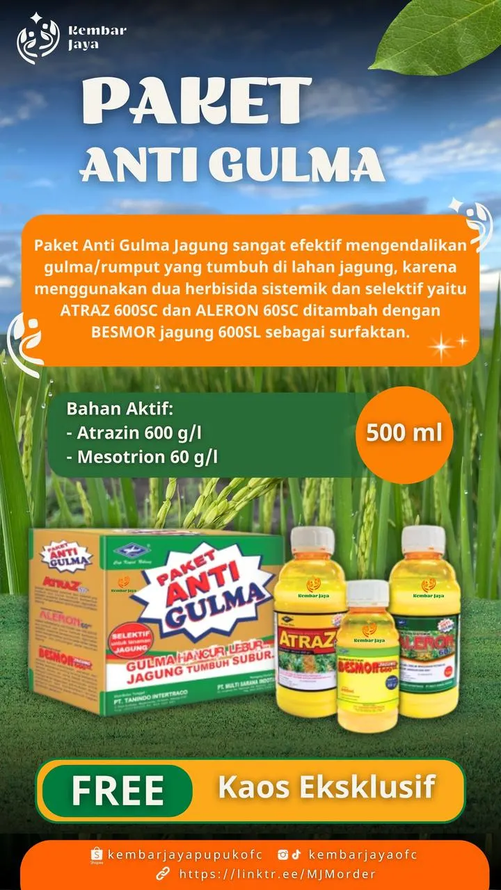 Kemasan Paket Anti Gulma, Atrazin + mesotrion 60 g/l