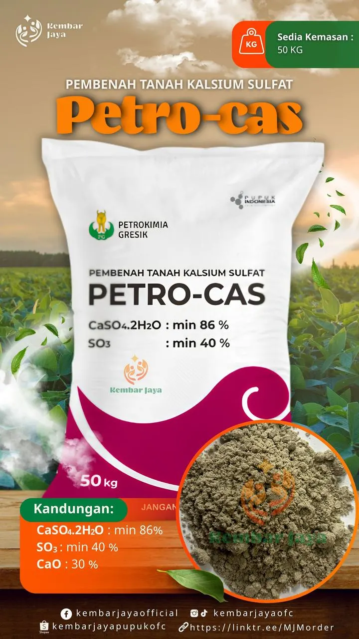 Kemasan Petro-cas, Pembenah tanah kalsium sulfat