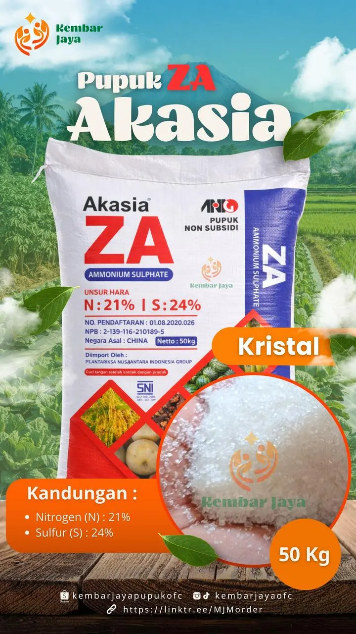 Kemasan Pupuk ZA Akasia, Nitrogen 21%, Sulfur 24%