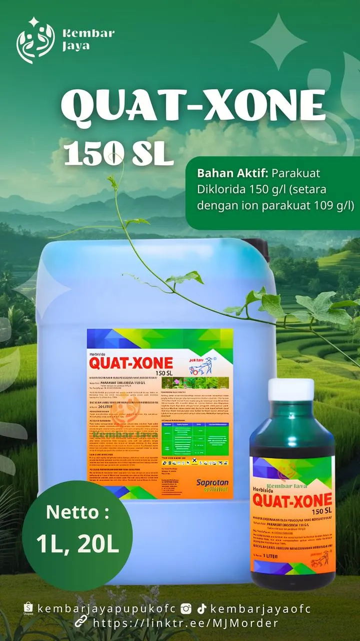 Kemasan Quat-Xone 150 SL, Parakuat diklorida 150 g/l