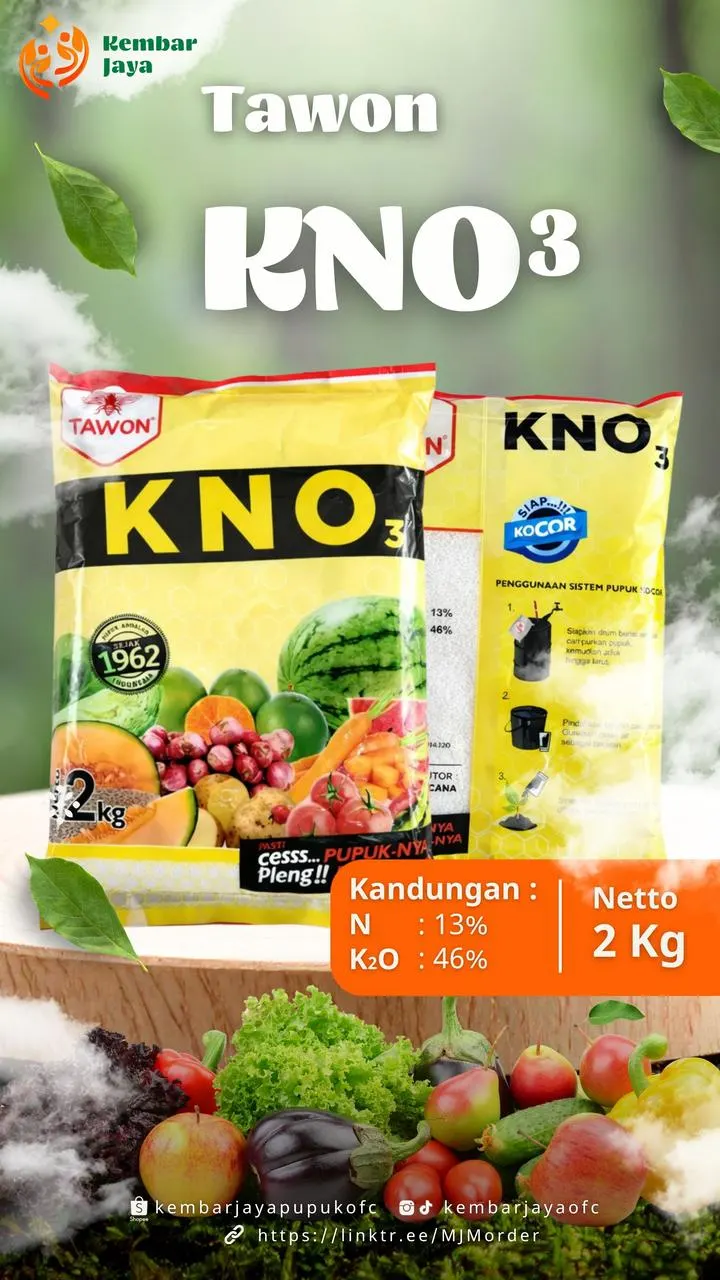Kemasan Tawon KNO3, Nitrogen 13%, K2O 46%
