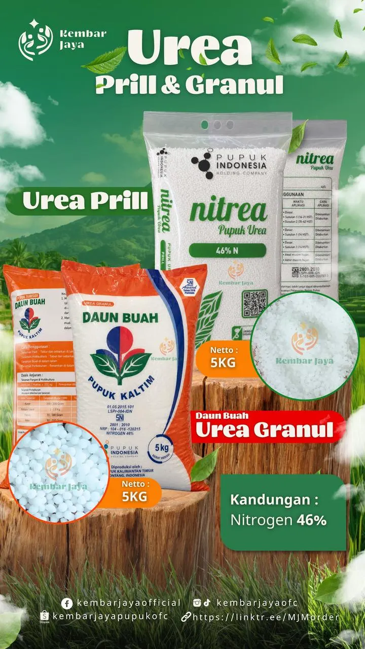 Kemasan Urea Prill & Granul, Nitrogen 46%