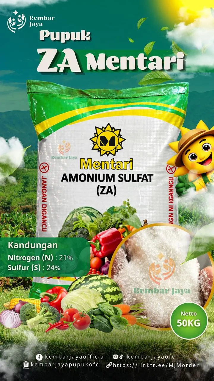 Kemasan ZA Mentari, Nitrogen 21%, Sulfur 24%