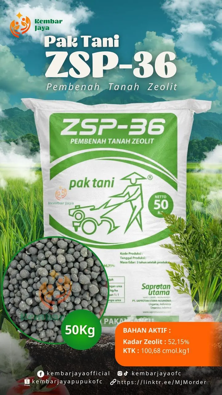 Kemasan Pak Tani ZSP-36, Pembenah tanah zeolit