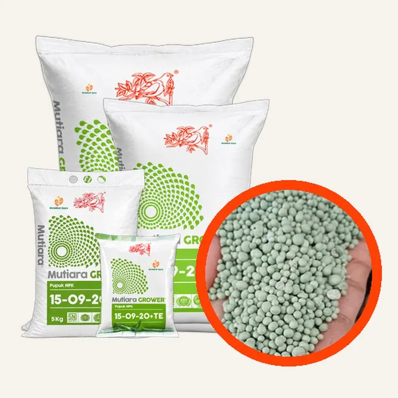 Kemasan Mutiara Grower, Nitrogen 15%, Fosfor 9%, Kalium 20%
