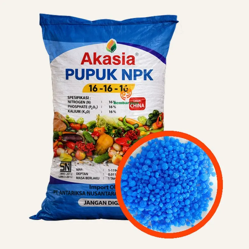 Kemasan NPK Akasia WS, Nitrogen 16%, Fosfor 16%, Kalium 16%