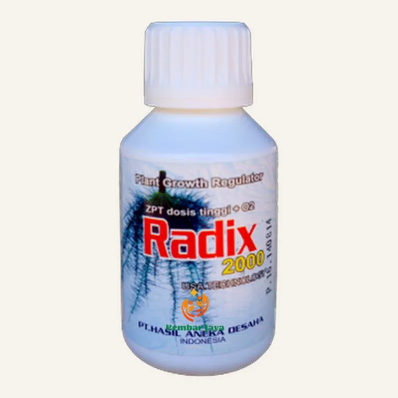 Kemasan Radix, Giberelin 1.800 ppm, auksin (IAA) 900 ppm, sitokinin 900 ppm